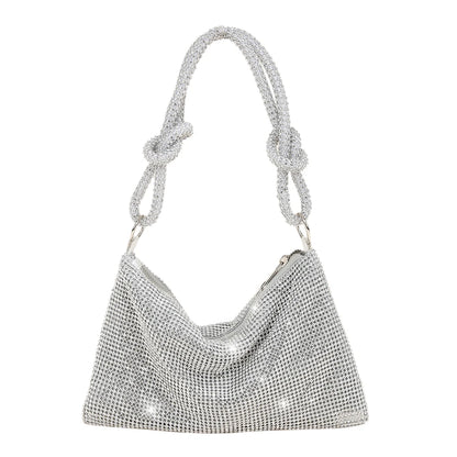 Tas Dames - Glinsterende Schoudertas met Knoopdetail | Feest