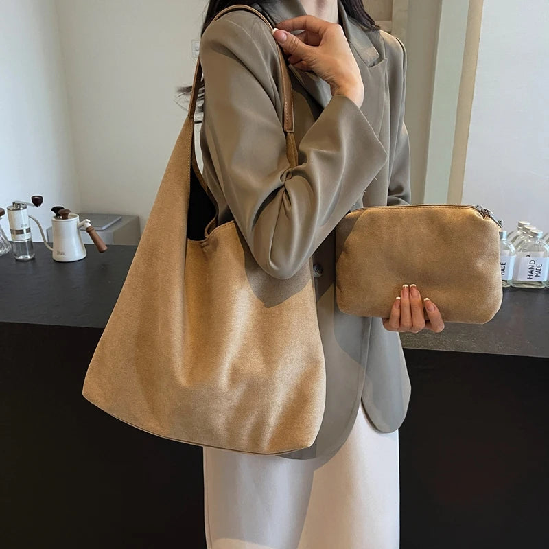 Tas Dames - Grote Zachte Hobo Bag met Enkele Schouderband | Casual