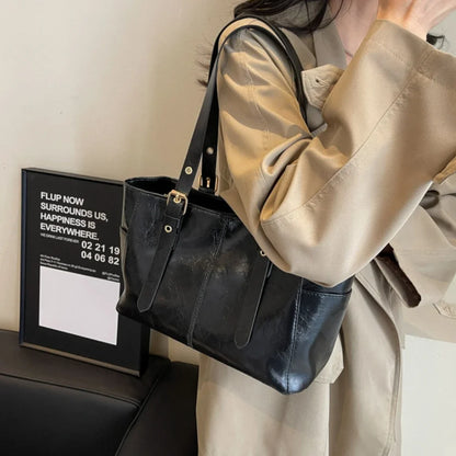 Tas Dames - Grote Tote Bag met Zijvakken en Hengsels | Casual
