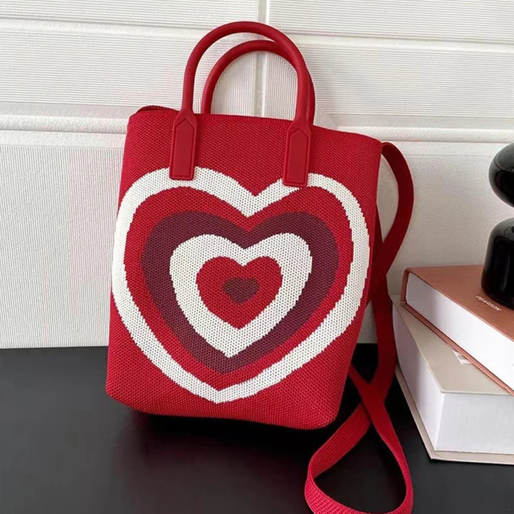 Tas Dames - Hartprint met Schouderband | Speels en Stijlvol