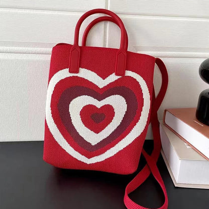 Tas Dames - Hartprint met Schouderband | Speels en Stijlvol