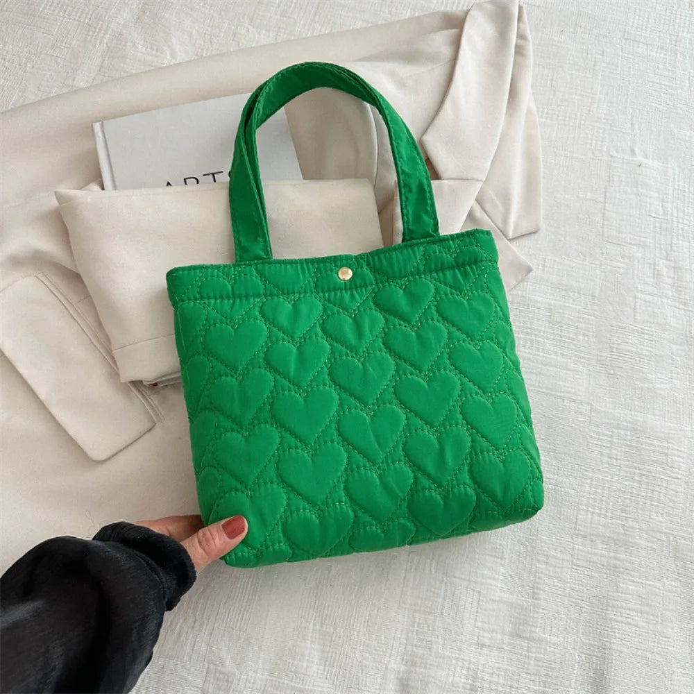 Tas Dames - Kleine Quilted Shopper met Hartjespatroon | Casual