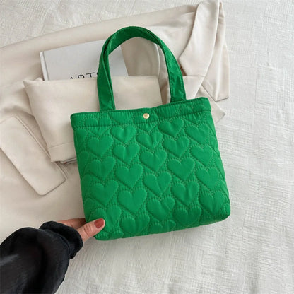 Tas Dames - Kleine Quilted Shopper met Hartjespatroon | Casual