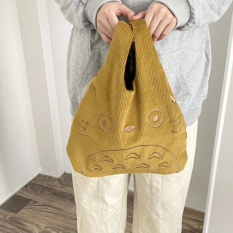 Tas Dames - Pluche Shopper met Cartoon Gezicht | Casual