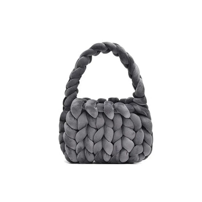 Handtas Dames - Gevlochten Mini Tas met Chunky Handvat | Speels