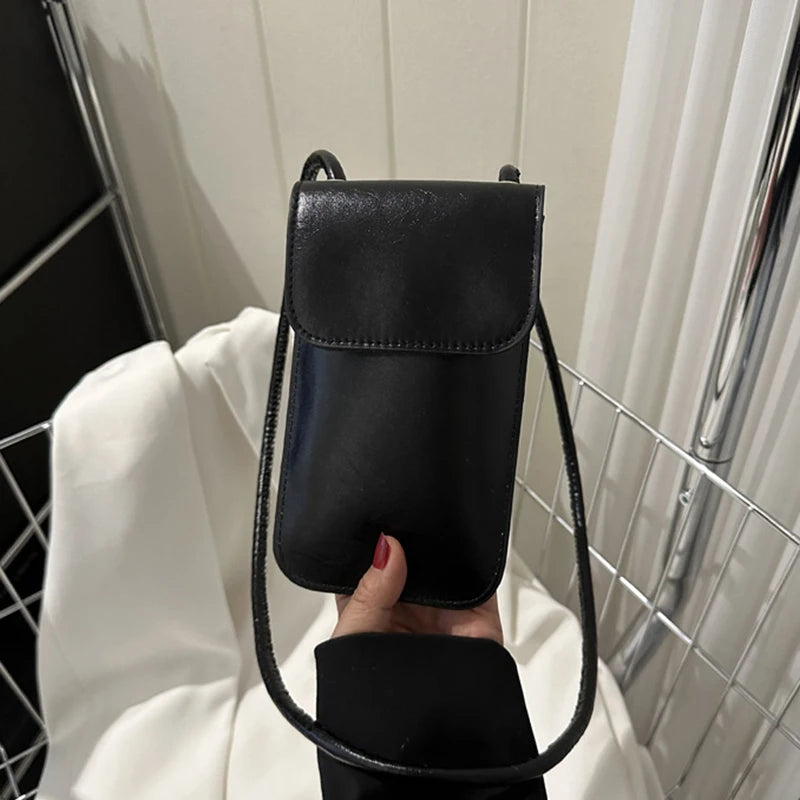 Tas Dames - Glanzende Mini Crossbody met Flap en Touwriem | Chique