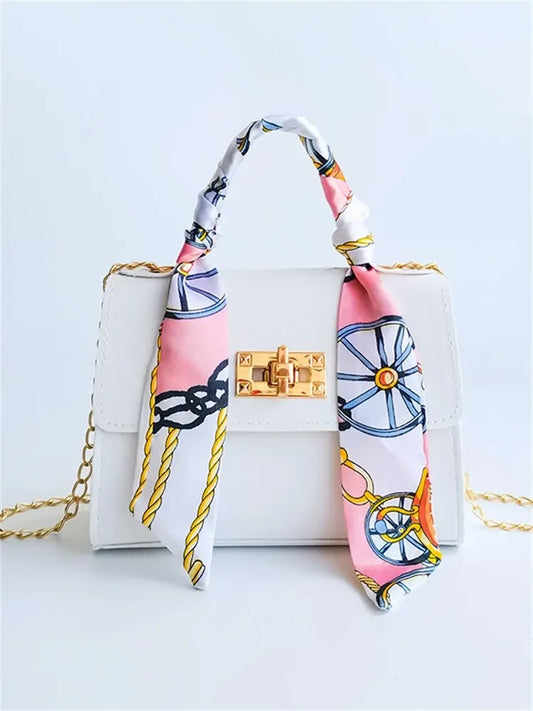 Tas Dames - Compacte Flap Tas met Sjaal en Gouden Ketting | Chique