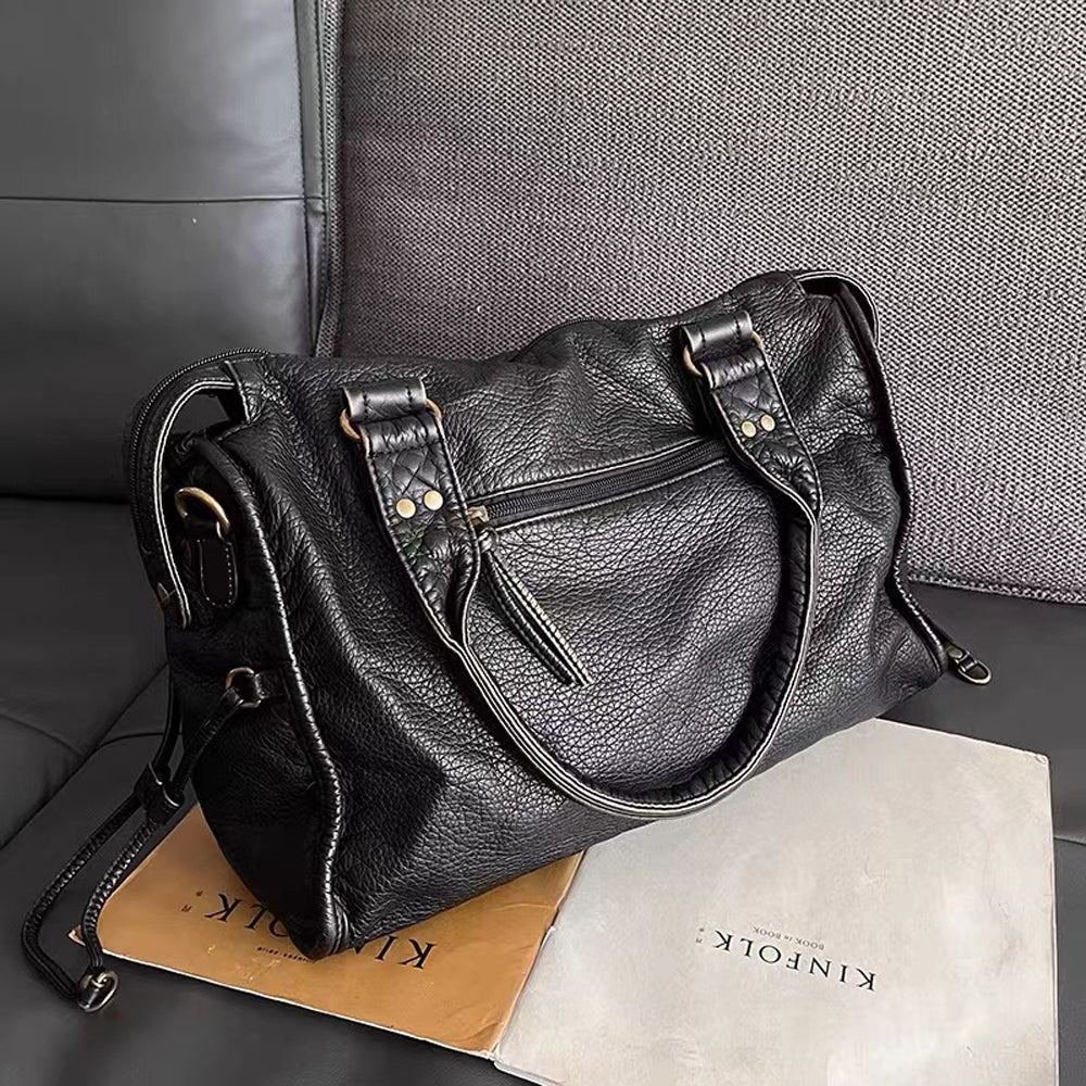 Tas Dames - Ruime Handtas met Gevlochten Details en Frontritsvak | Vintage