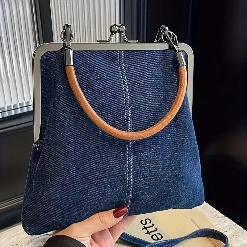 Handtas Dames - Retro Klikslot Tas met Rond Handvat | Chique