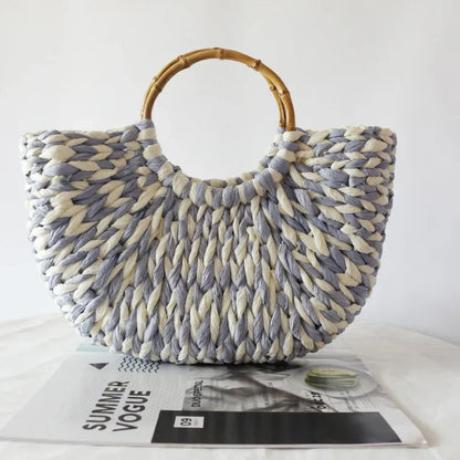 Tas Dames - Handtas met Schelpendetails en Houten Handvat | Boho