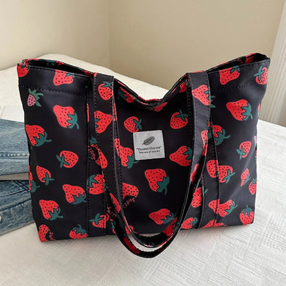 Shopper Dames - Grote Tote Bag met Kersjesprint | Casual