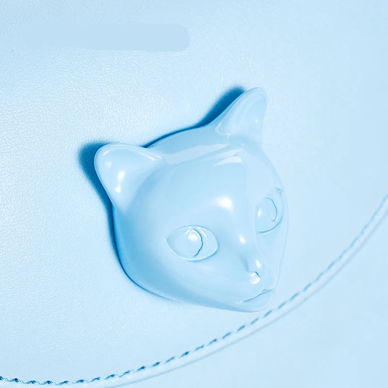 Tas Dames - Mini Handtas met Kattenornament en Flapdetail | Speels