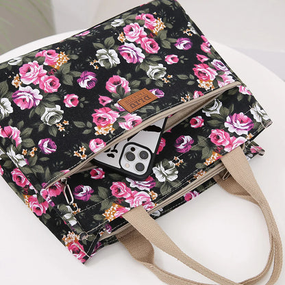 Tas Dames - Ruime Draagtas met Bloemenprint | Vrolijk Casual