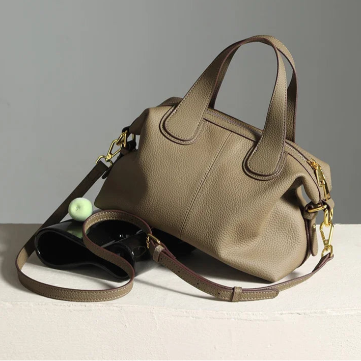 Tas Dames - Gestructureerde Handtas met Dubbele Rits | Elegant