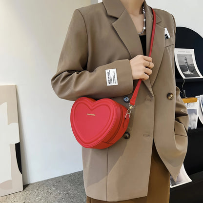 Schoudertas Dames - Hartvormig Design met Rits | Crossbody