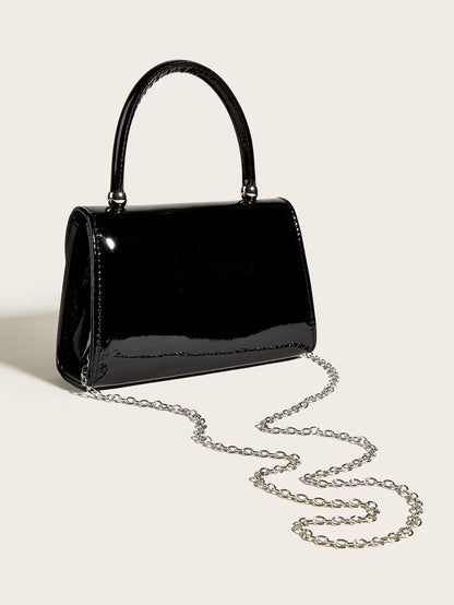 Tas Dames - Glanzende Handtas met Strik en Hengsel | Elegant