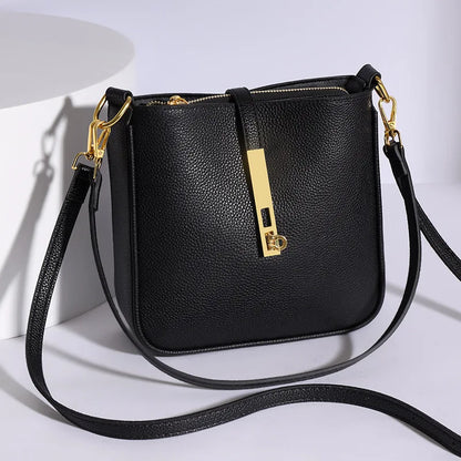 Crossbody Tas Dames - Strakke Tas met Gouden Draaislot | Chique