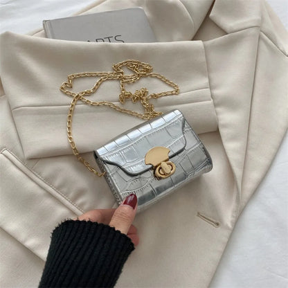 Mini Tas Dames - Crossbody met Krokodilprint en Ketting | Chique