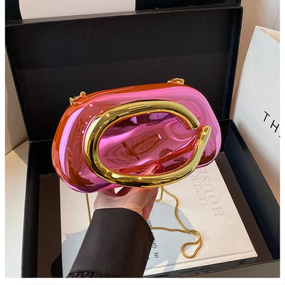Tas Dames - Transparante Clutch met Gouden Ring | Feestelijk