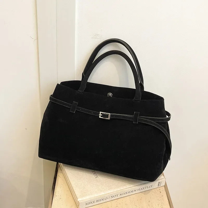 Handtas Dames - Grote Tas met Gespelement en Schouderriem | Chique