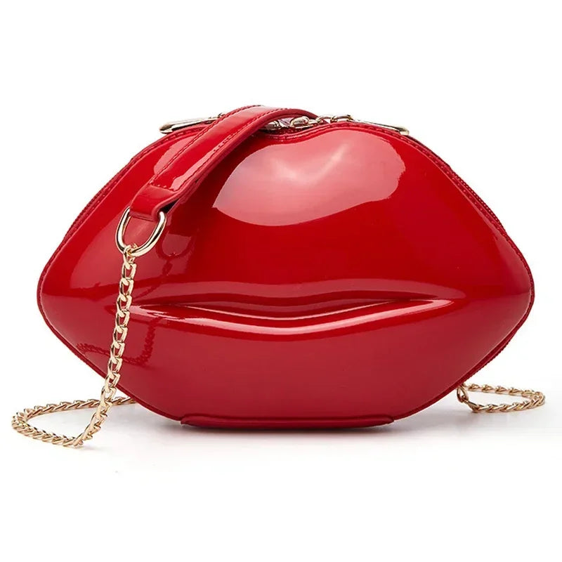 Tas Dames - Lippen Clutch met Gouden Ketting | Opvallend