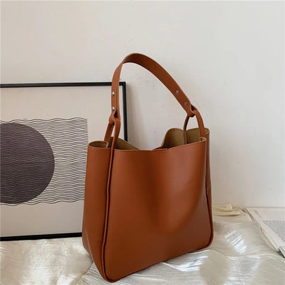 Tas Dames - Grote Bucket Bag met Brede Schouderband | Casual