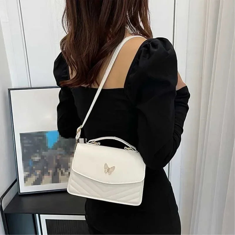 Handtas Dames - Mini Tas met Vlinder en Gewatteerde Flap | Chique