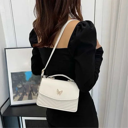 Handtas Dames - Mini Tas met Vlinder en Gewatteerde Flap | Chique
