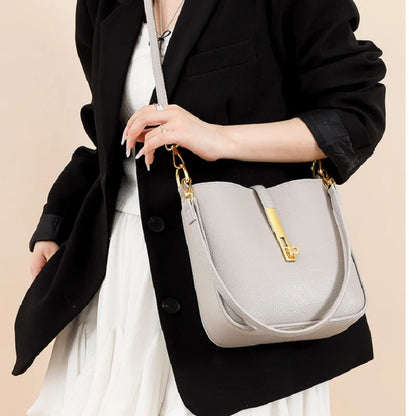 Crossbody Tas Dames - Strakke Tas met Gouden Draaislot | Chique