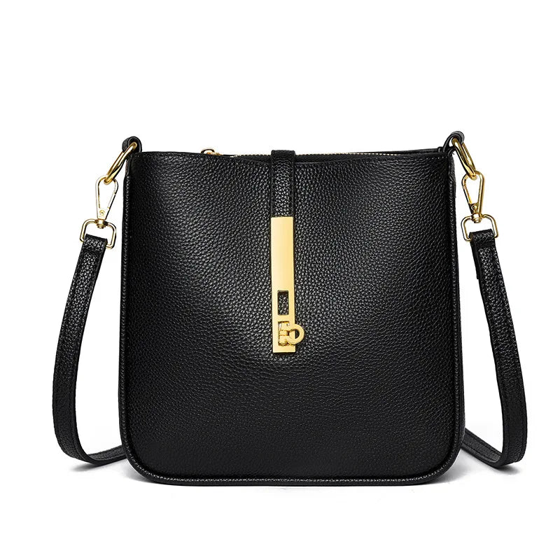 Crossbody Tas Dames - Strakke Tas met Gouden Draaislot | Chique