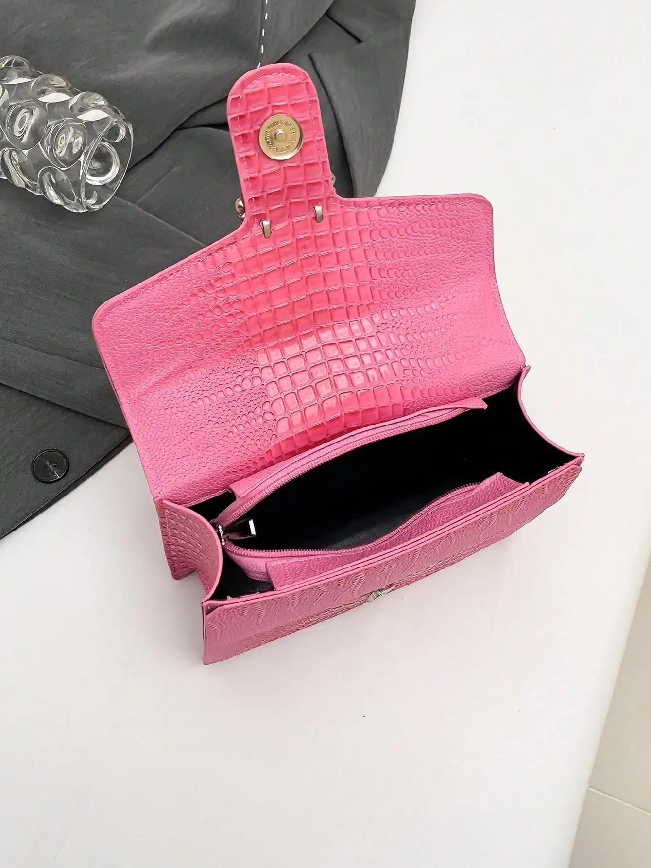 Tas Dames - Crossbody met Ketting en Strass Gesp | Feestelijk
