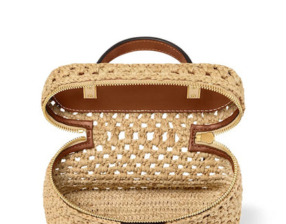 Handtas Dames - Gevlochten Zomertas met Gouden Rits | Zomer