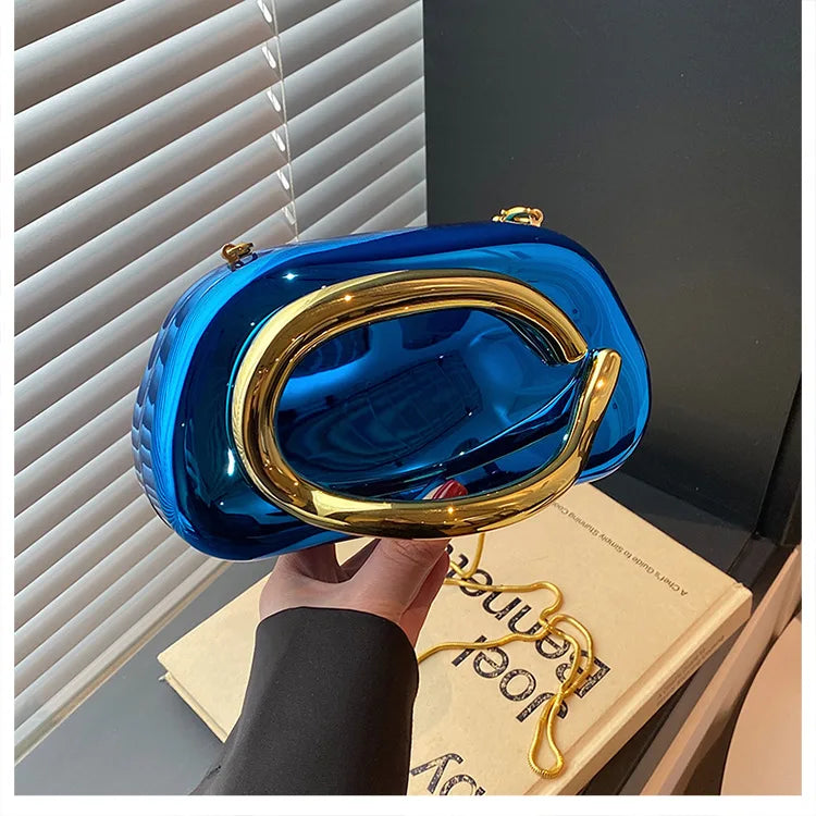 Tas Dames - Transparante Clutch met Gouden Ring | Feestelijk