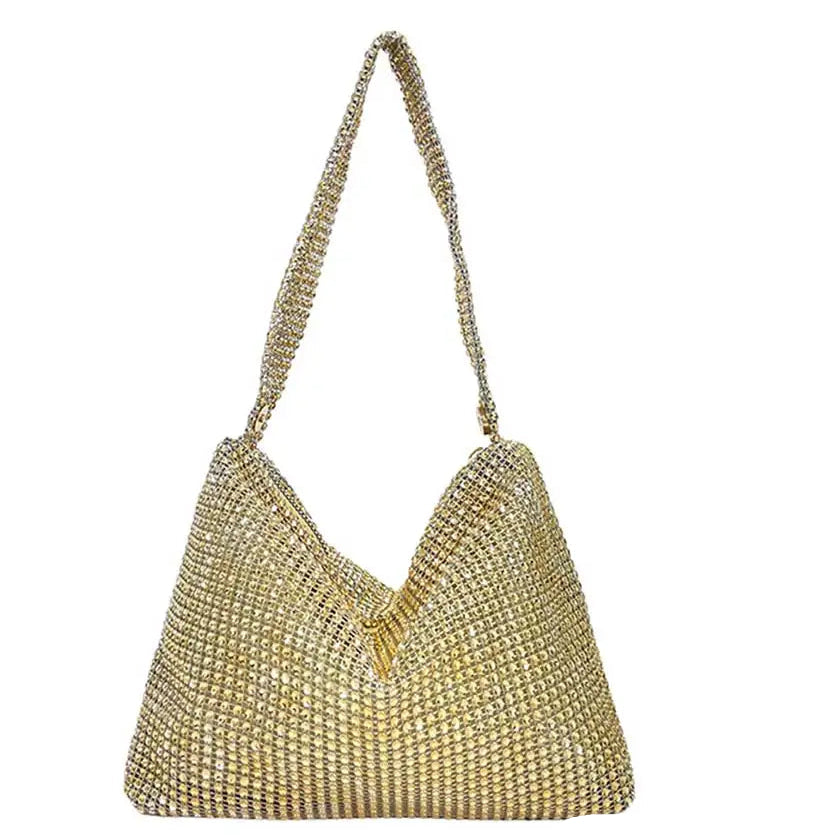 Handtas Dames - Glitter Avondtas met Strass Details | Elegant