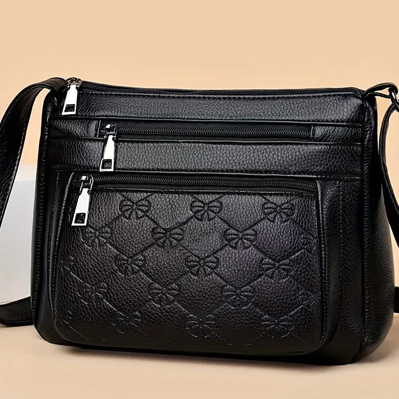 Tas Dames - Crossbody met Strik Reliëf en Meerdere Vakken | Casual