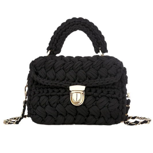 Tas Dames - Gevlochten Mini Handtas met Ketting | Chique