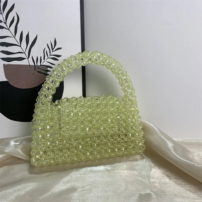 Tas Dames - Handtas van Kristallen Kralen met Beugel Handvat | Chique