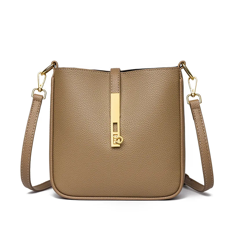 Crossbody Tas Dames - Strakke Tas met Gouden Draaislot | Chique