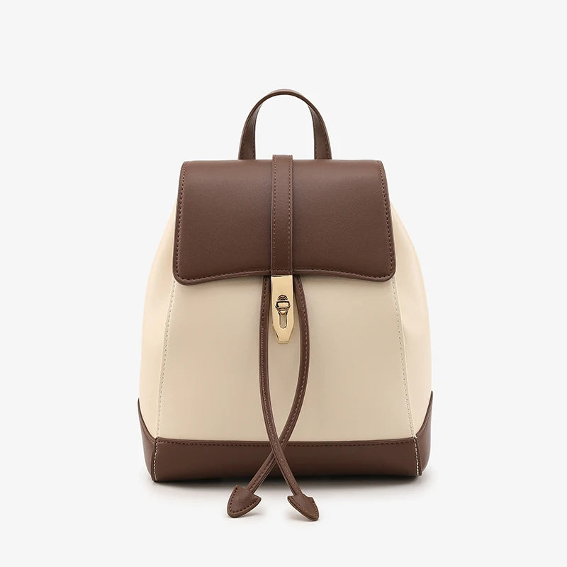 Rugzak Dames - Compacte Tas met Flapsluit en Contrast Detail | Casual