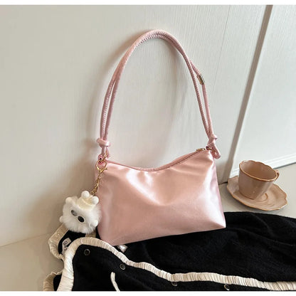 Schoudertas Dames - Compacte Onderarmtas met Speelgoed Hanger | Casual