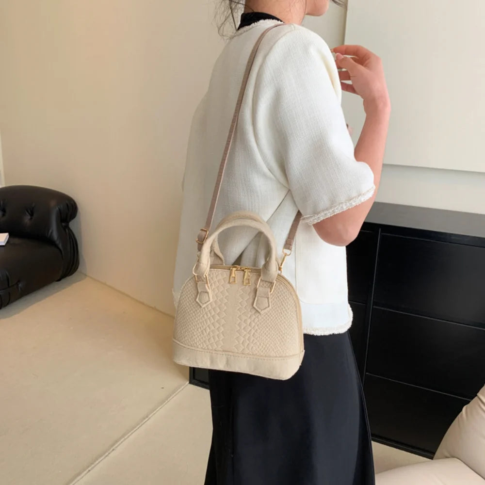 Tas Dames - Handtas met Krokodilprint en Gouden Dubbele Rits | Chique