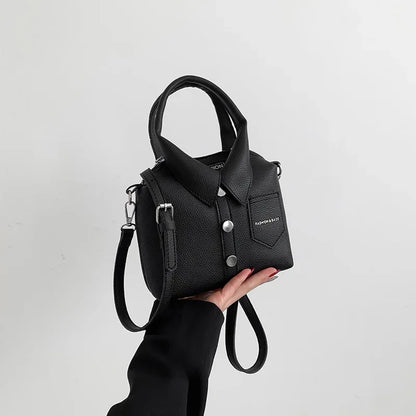Handtas Dames - Mini Bag met Kraagdetail en Knopen | Stijlvol