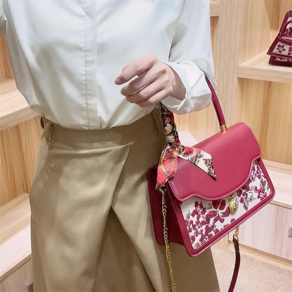 Handtas Dames - Elegante Tas met Bloemenprint en Sjaaltje | Chique