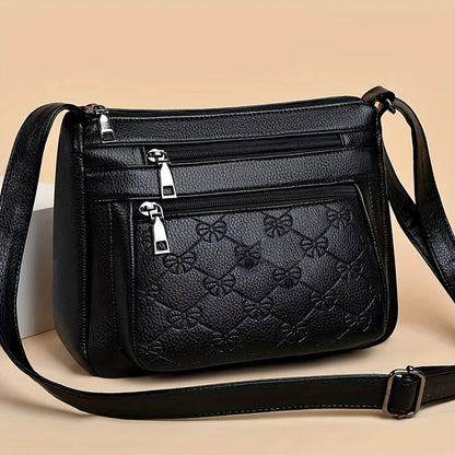 Tas Dames - Crossbody met Strik Reliëf en Meerdere Vakken | Casual