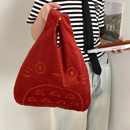 Tas Dames - Pluche Shopper met Cartoon Gezicht | Casual