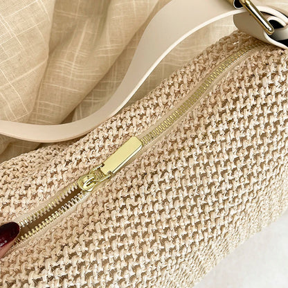 Tas Dames - Gevlochten Hobo Tas met Brede Schouderriem | Zomer