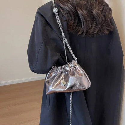 Tas Dames - Mini Glanzende Crossbody Clutch met Ketting | Veelzijdig