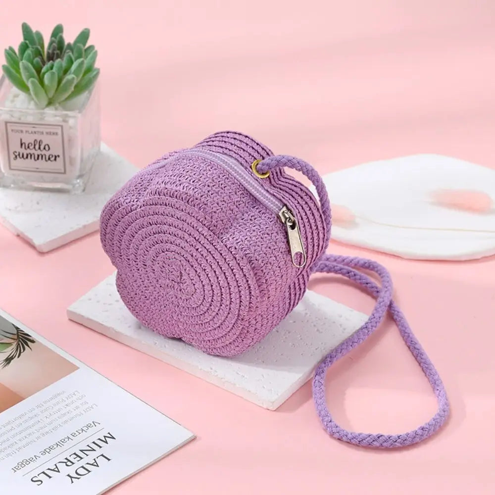 Tas Dames - Ronde Gevlochten Zomertas met Crossbody Riem | Casual