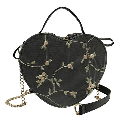 Tas Dames - Ronde Crossbody met Bloemen Borduursel | Zomer