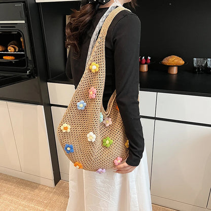 Tas Dames - Gehaakte Shopper met Bloemendetails | Zomer